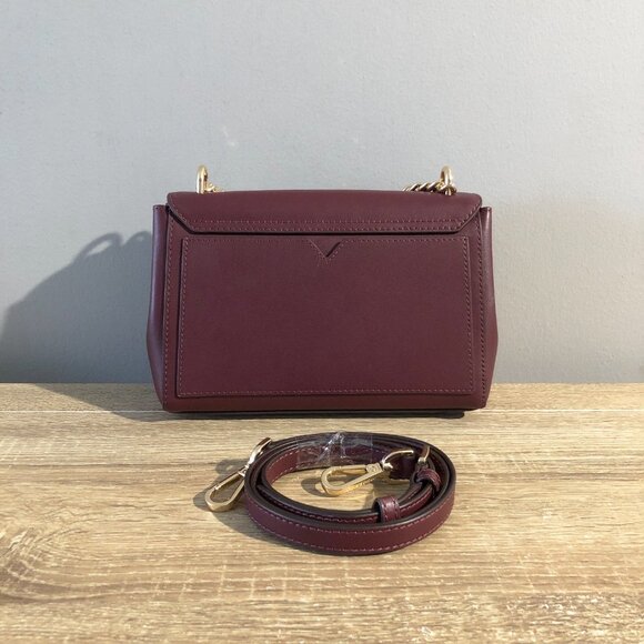 Michael Kors Lita Medium Merlot Leather Crossbody Bag (wore only once) - Picture 2 of 15